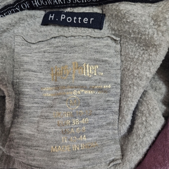 Harry Potter Gray Gryffindor‎ Team Captain Cropped Hoodie Size Medium Women's - Picture 11 of 12